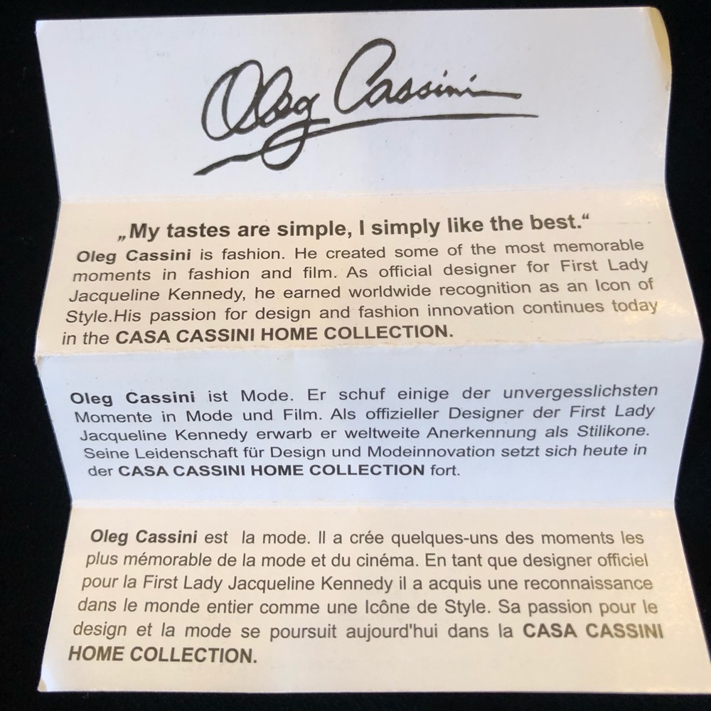 Crystal Ring holder dish Oleg Cassini NEW w/box and instructions, clear, vintage - Picture 10 of 10